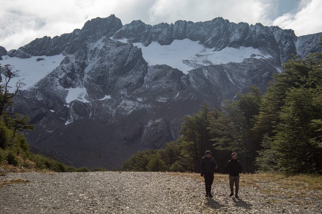 Trekkers en glaciar